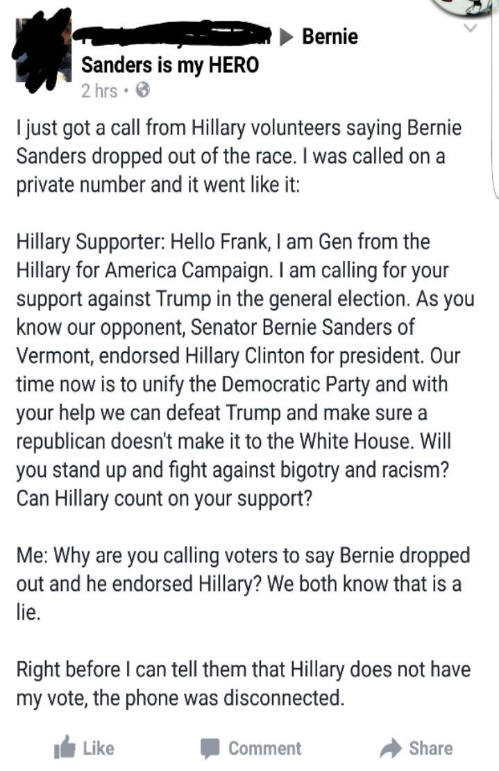 BerniesDMS's tweet photo. Hillary, I'm sorry to tell you but..... It's not working. 🖕🏼 #Bernie2016 https://t.co/wtAMTixLxR