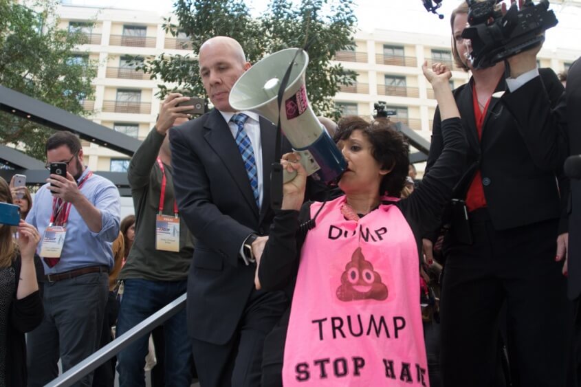 sfbay's tweet photo. Anti-Trump protests build as speech nears https://t.co/LmfUIzXp9U via @BayCityNews1 @AKRazia @OakMorr https://t.co/5JTFFg6lzC