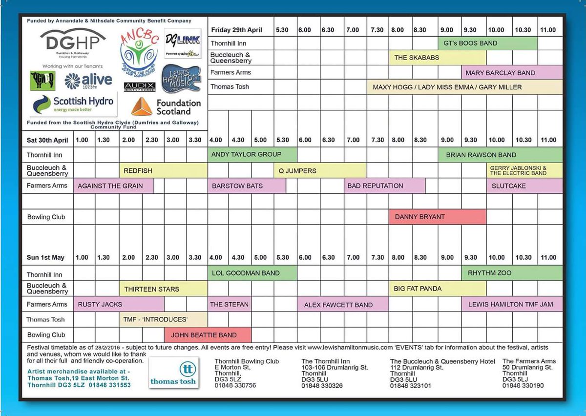 This weekends lineup at <a href="/Thillmusicfest/">Thornhill Music Fest</a> should be good.