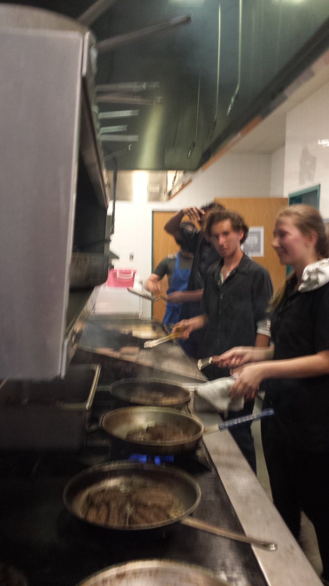 Fultonsecondar1's tweet photo. Getting ready for the school wide BBQ in the Caf. Thanks cooks! https://t.co/JksFiugCHi