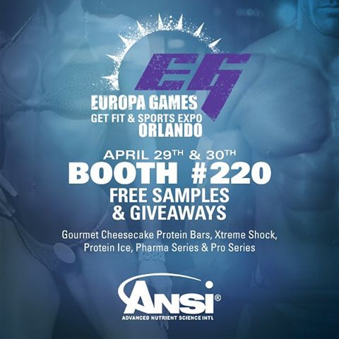 ANSINutrition's tweet photo. Visit us this weekend at the @europagamesexpo in Orlando, BOOTH #220.
#ANSINutrition #teamANSI π·: @ansinutrition https://t.co/0T63TwT5ds