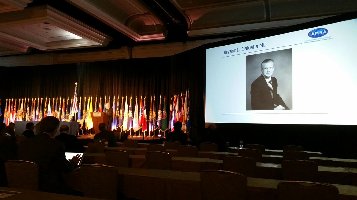 NCMedBoard's tweet photo. Nice recognition of former NCMB Pres Bryant Galusha, MD, by UK Gen Medical Council head Niall Dickson #FSMB2016 https://t.co/AnBV9FDFE8