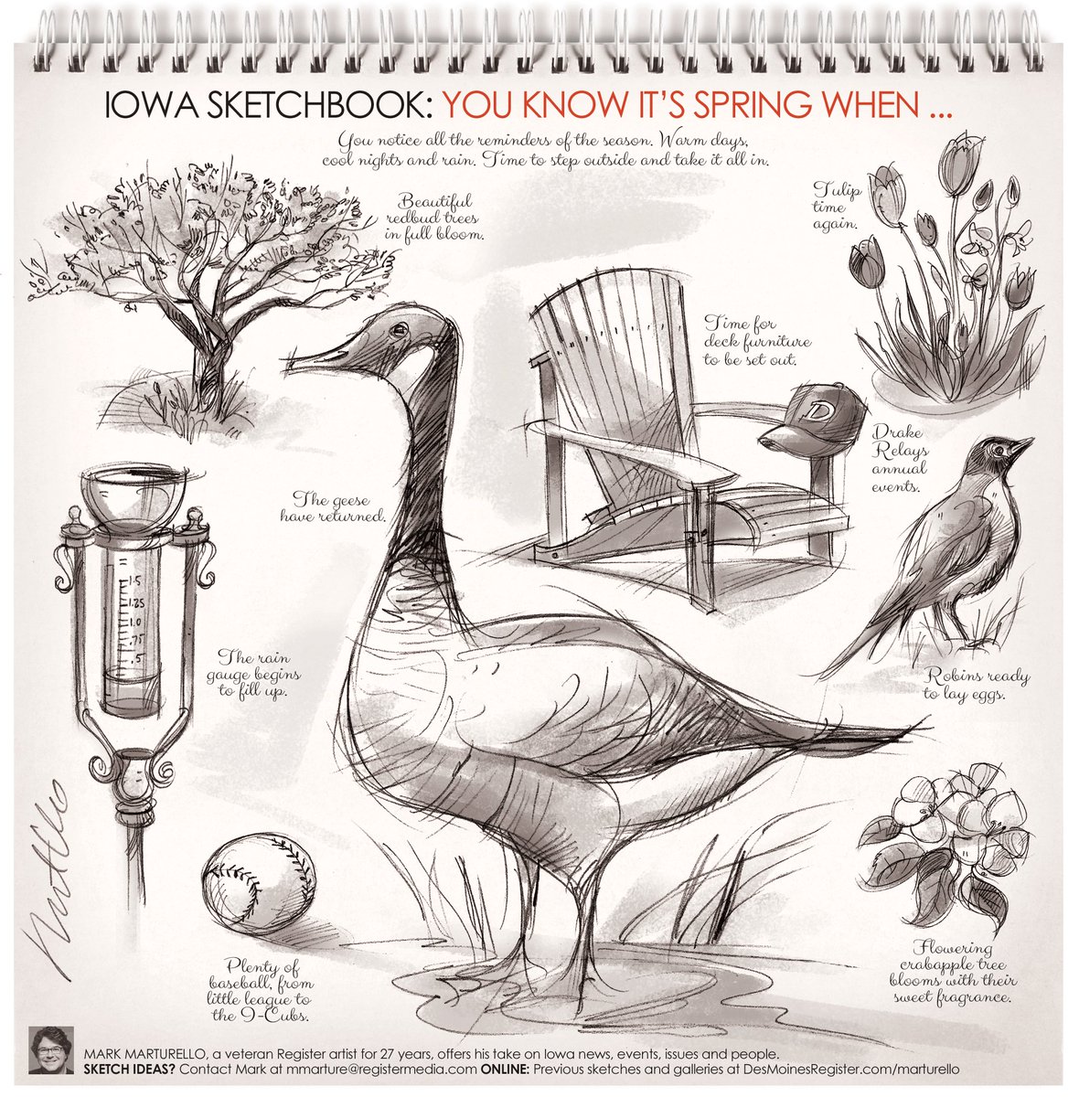 MMarturello's tweet photo. Spring sketchbook in Iowa includes  @TulipTimePella  plus @DrakeRelays the @IowaCubs and more. https://t.co/A0dZ1pncwL