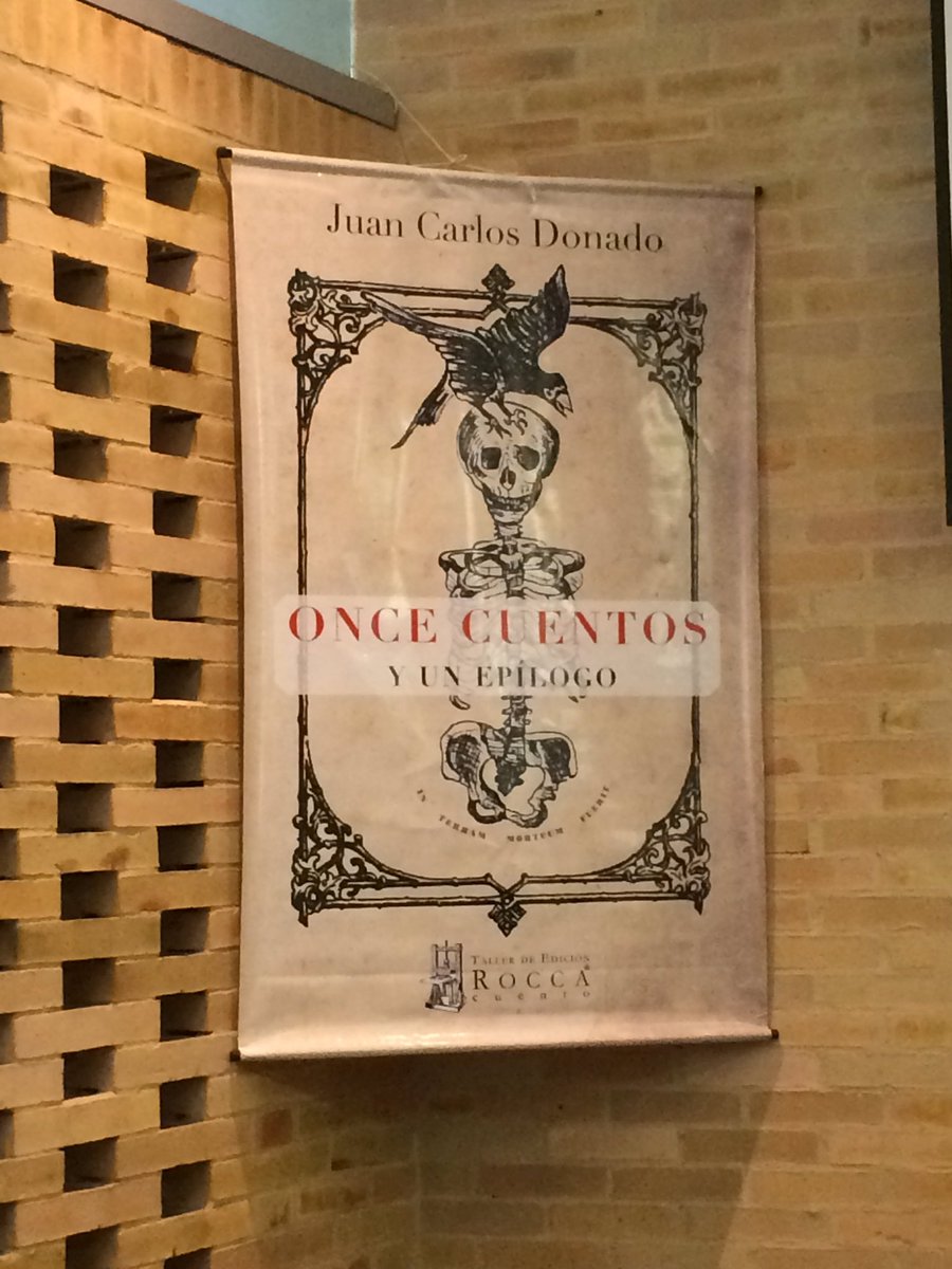 juancarlosdona's tweet photo. Pendón del libro "Once cuentos y un epílogo" durante el lanzamiento en la Feria del Libro de Bogotá #oncecuentos https://t.co/KnsrD4WVYv