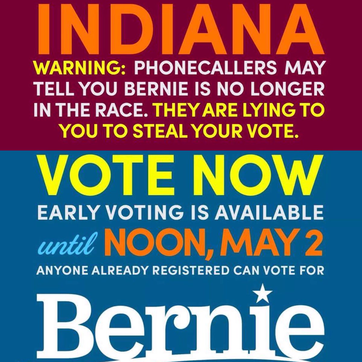 WestCoastBernie's tweet photo. #WillingToFight against the Oppositions' Cruz-esque lies #INPrimary https://t.co/VZzVMsf66q