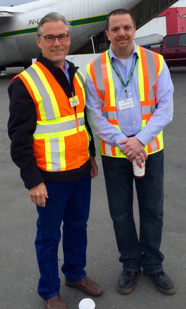 ATAPatThomas's tweet photo. Touring Lynden facility with Scott Hicks with Alaska West Express. Very impressive operation. https://t.co/iMKvlrx5qg