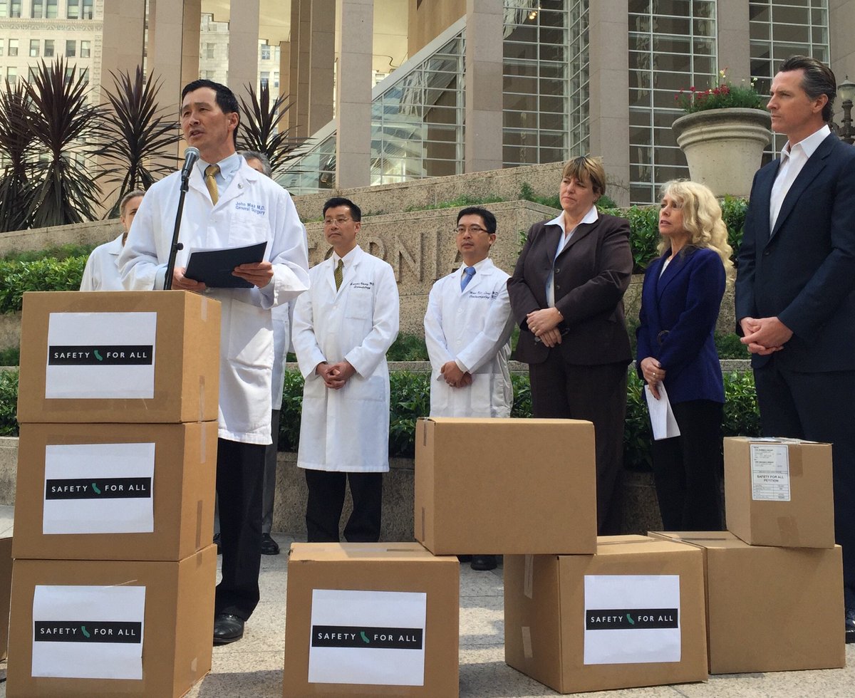 GavinNewsom's tweet photo. Surgeon John Maa &amp; colleagues,who see victims of gun violence too often,speak in support of https://t.co/7SJF2q2CpN https://t.co/um9dWiQFtc