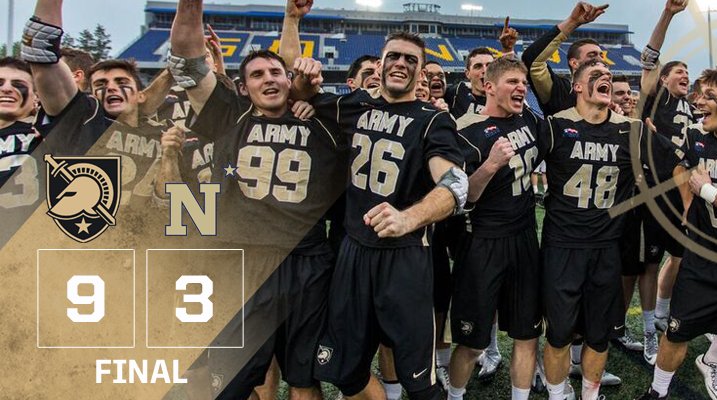 ArmyWP_MLax's tweet photo. Army Advances to @PL_MLAX Championship with 9-3 Win over Navy
#GoArmy 
-->https://t.co/mWSOPkC4fT https://t.co/0RnVCpTXtR