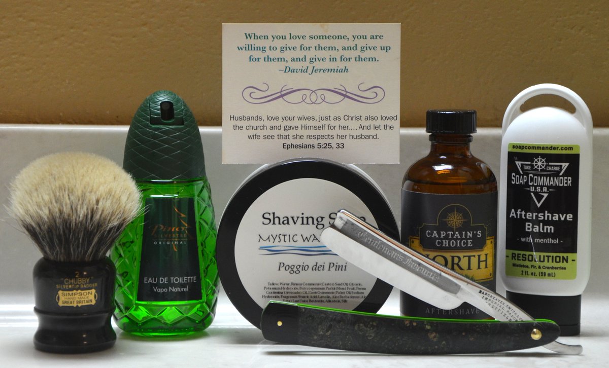 #SOTD H-S <a href="/AESimpson1919/">Simpson Brushes</a> CH2 <a href="/mysticwatersoap/">Mystic Water Soap</a> Poggio dei Pini #CaptainsChoice AS <a href="/SoapCommander/">Soap Commander, LLC</a> Balm #PinoSilvestre