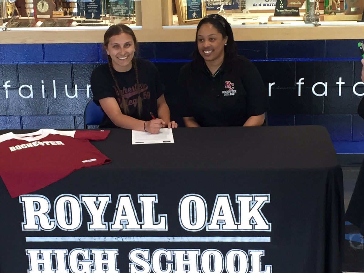 ROHSAthletics's tweet photo. Rachel Blohm signed with Rochester College today to play Softball. Congratulations https://t.co/ahj66PUDZv