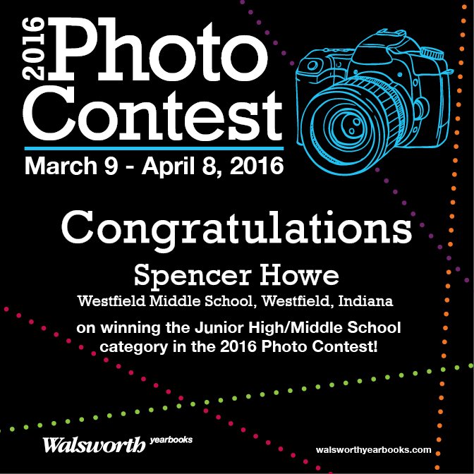 yearbookforever's tweet photo. Congrats to Spencer Howe for winning the Junior High or Middle School category of the 2016 Photo Contest! #walsworth https://t.co/lbSD7LVkQV
