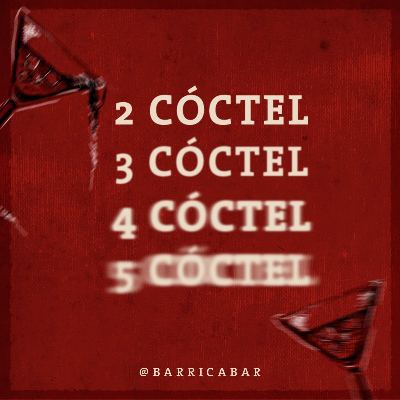 1..2..3...al 4 se empiezan a distorsionar los números! #Cocktail #Drink #Barricaba