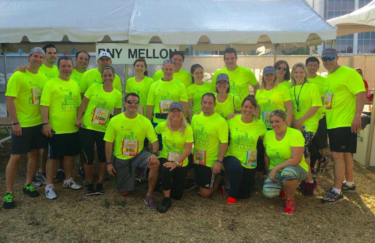 BNYWealth's tweet photo. Our #Miami office participated in the @corporaterun to promote health & fitness in the workplace #MBCR2016 https://t.co/fJkhM6JRQQ