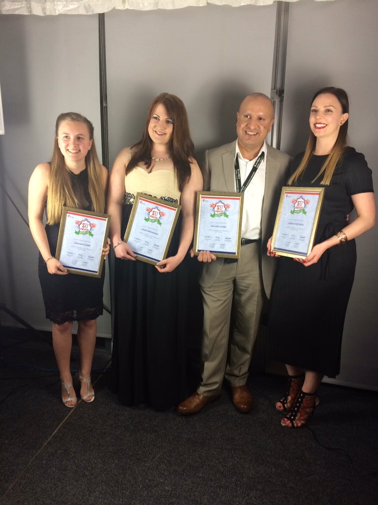 AngliaRuskinSU's tweet photo. Volunteering Honours go to Michael, Mausam, Laura, Hannah &amp; Laura #SUawards https://t.co/dTrH4c4H6l