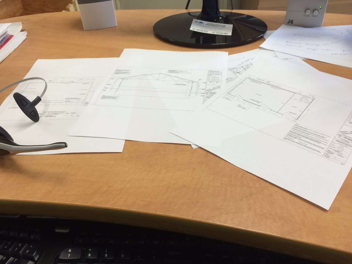 Blair7739's tweet photo. Exciting afternoon, preliminary drawings came from @StonecrestEng for my new barn! #Build16 #NewBarn https://t.co/0nrooB7dAT