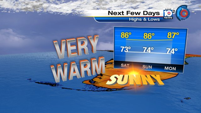 The weekend weather will be mainly dry and warm.  High temperatures are expected to reach the mid 80s. https://t.co/uyFWSvjQaF