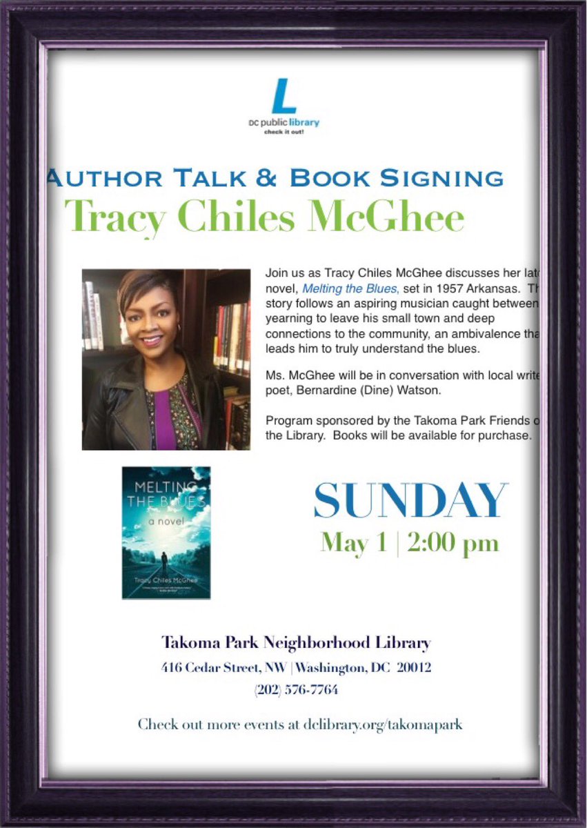 TeeCeeEm1's tweet photo. #DC #bookreading #booksigning #meltingtheblues #dcauthor #DCwriter #library #takomapark @dcpl @dcplaces https://t.co/mGBotOH4Vl