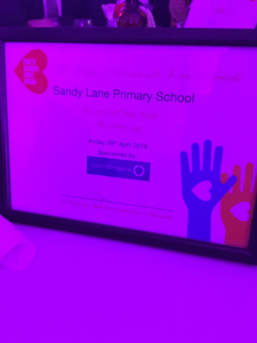 Mr Poxon and I are really proud. The runner up for School of the Year for 'Pride of Bracknell Forest' 😊🌟