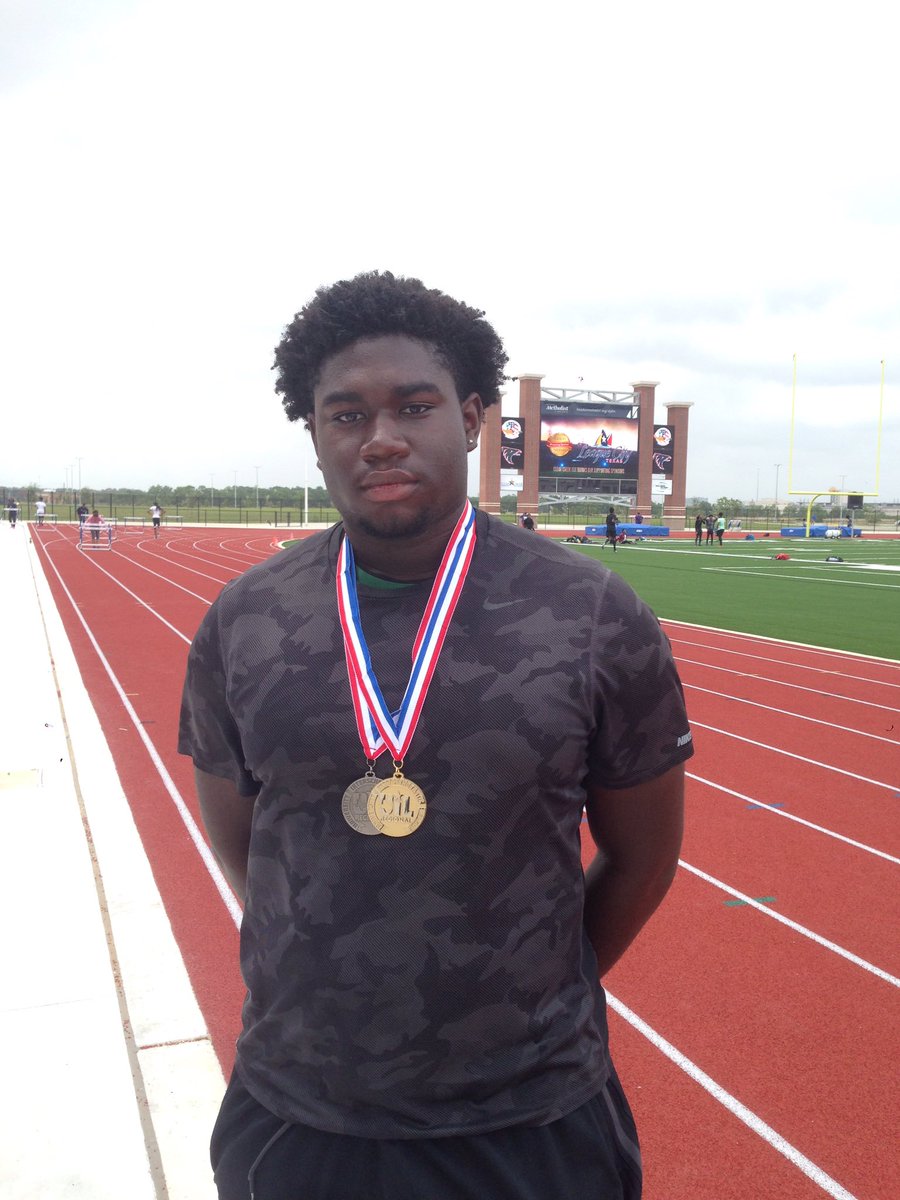 Congrats to Gabe Oladipo in representing the H at State!!!! Gold in disc and silver in shot!!! Austin bound 2016!!!!