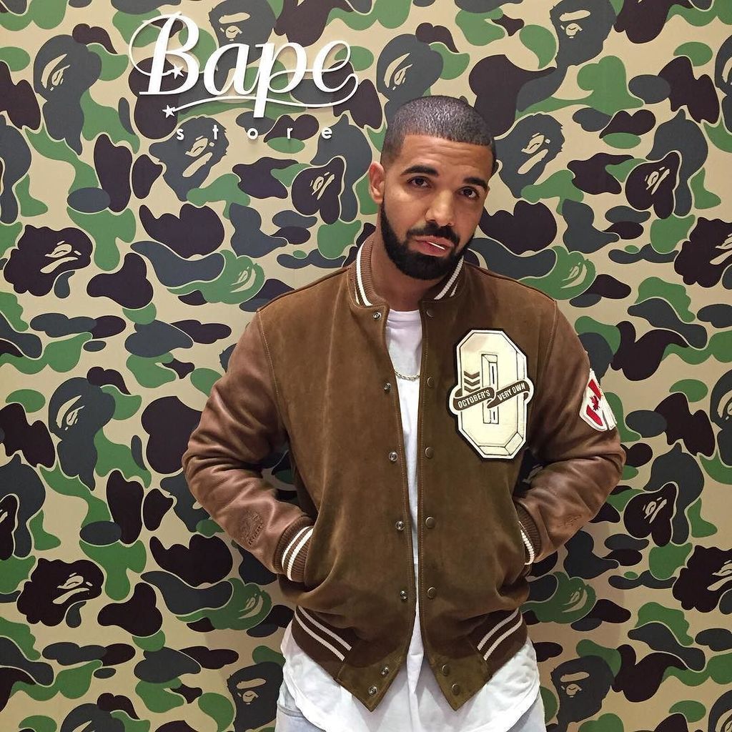 StyleEngine's tweet photo. #VIEWS Congrats Drake. #flashbackfriday #fowardfriday @champagnepapi @ovoniko #ovo #bape via @bape_us https://t.co/AS0ejwJfet