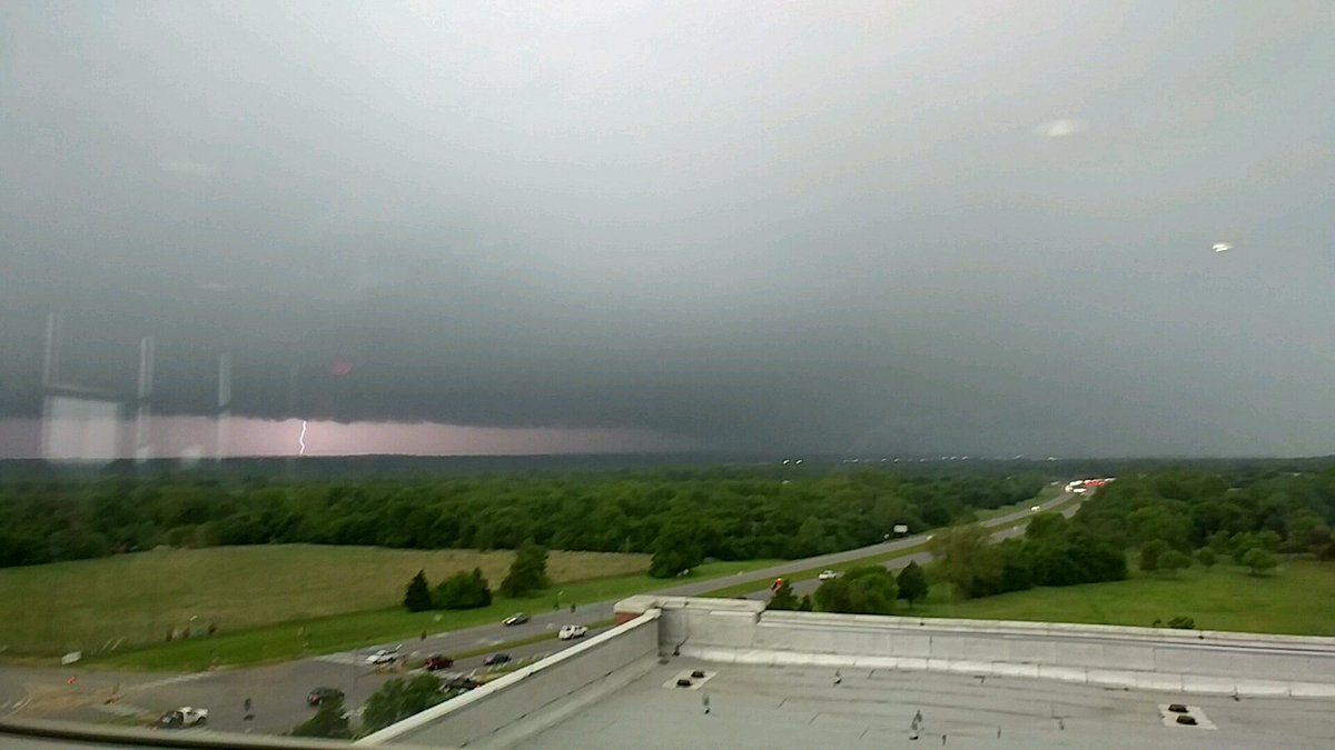 SoonerCurling's tweet photo. Lightning from the roof of the @NWCNorman. Everyone stay safe out there! #okwx https://t.co/S9dUxjXNV0