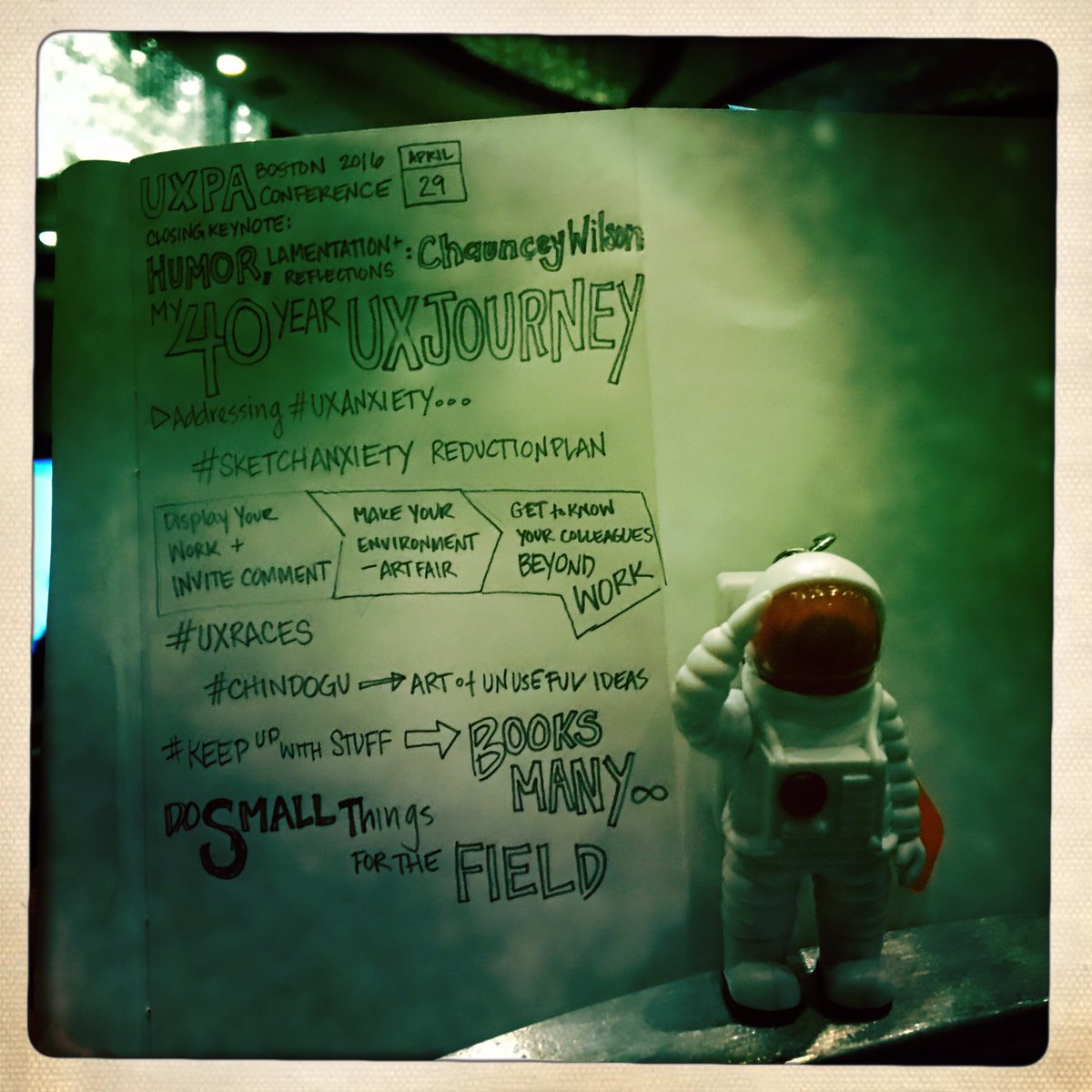Astridpie's tweet photo. #UXPABOS16 My #40Year #UXJourney Chauncey Wilson @uxpaboston #ThankYouChauncey #Chindoju #DoSmallThings #StayHumble https://t.co/nh5Tx14uDV