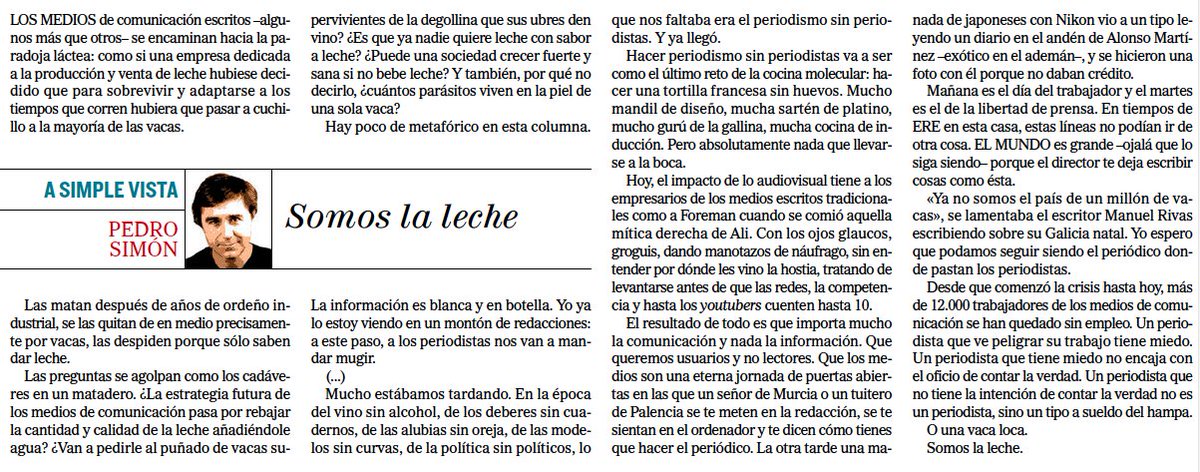 Hay que leer a Pedro Simón antes de ir a dormir: Periodismo sin periodistas.
