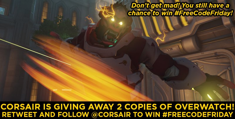 We're drawing #FreeCodeFriday winners at 4:30pm! Follow and Retweet this tweet  to enter! x.com/Corsair/status…