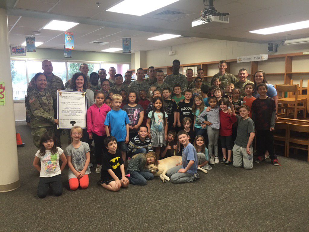 marlattschool's tweet photo. 165th Movement Control Team, Marlatt's Fort Riley Adopt a School Unit with our military connected students. https://t.co/w34gbwygaO