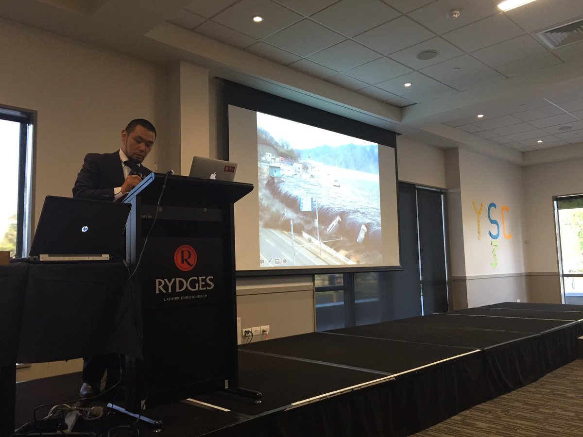 fig_young's tweet photo. Kazuaki Fujii shares his story and experiences about life and work in the disaster zone in #Japan #3YSC #FIG2016 https://t.co/yEkUzcjYcx