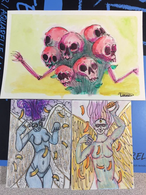 I love you guys. Thank y'all so much for the gifts!! Skullz by @dianedoart and macncheeze angels by @side_show_ttv 