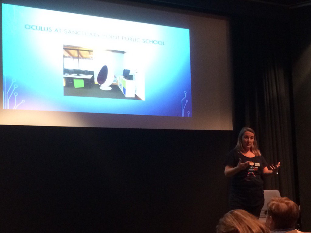fEDsie's tweet image. @Bibliothecaire3 presenting VR technologies. #teachlearn16 @SLANSW