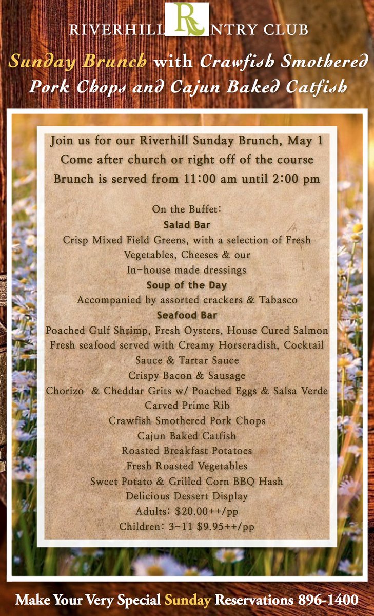 Come to Sunday Brunch with Crawfish Smothered Pork Chops and Cajun Baked Catfish