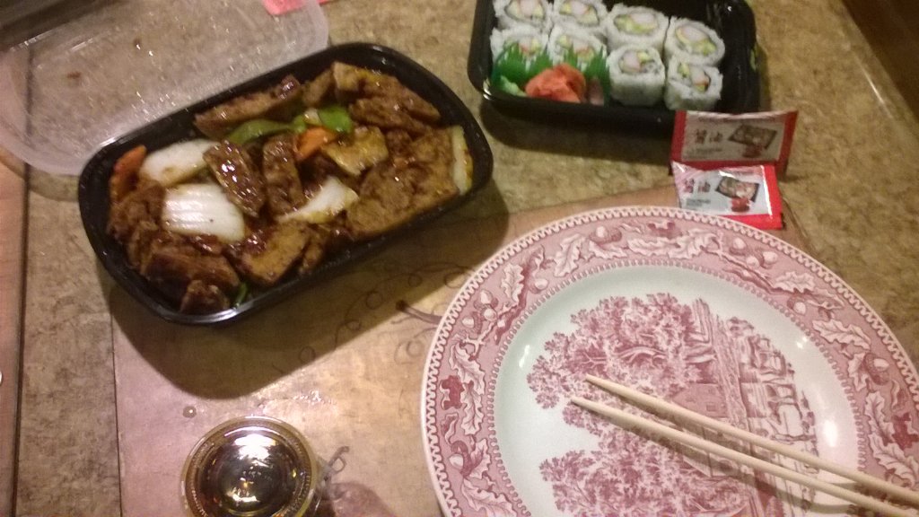 mattyhoule's tweet photo. Spicy tofu and California Maki!!!!! :D Mmmmmmmmmm! https://t.co/hTdaQxopGi