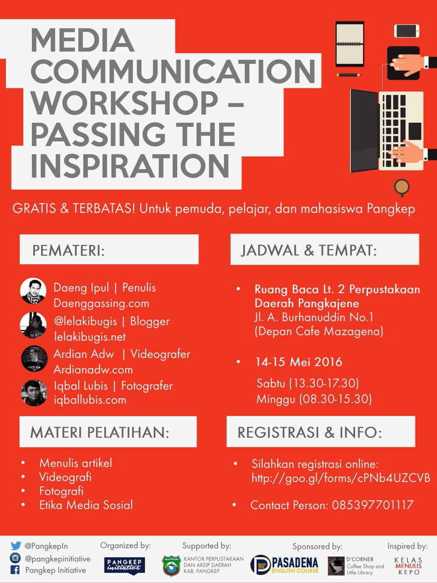 Halo anak muda Pangkep! Buat yang aktif dan suka berbagi inspirasi  dengan tulisan, foto, video, ini buat kalian! :)