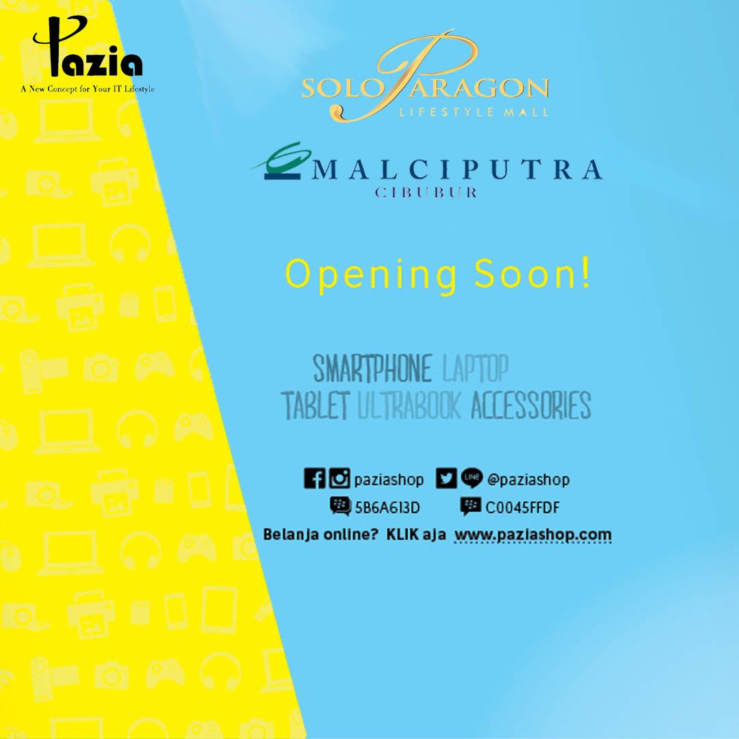 PaziaShop's tweet photo. #paziashop new exciting stores are opening soon @soloparagonmall and @MalCiputraCbb https://t.co/Wkvtdha0gI