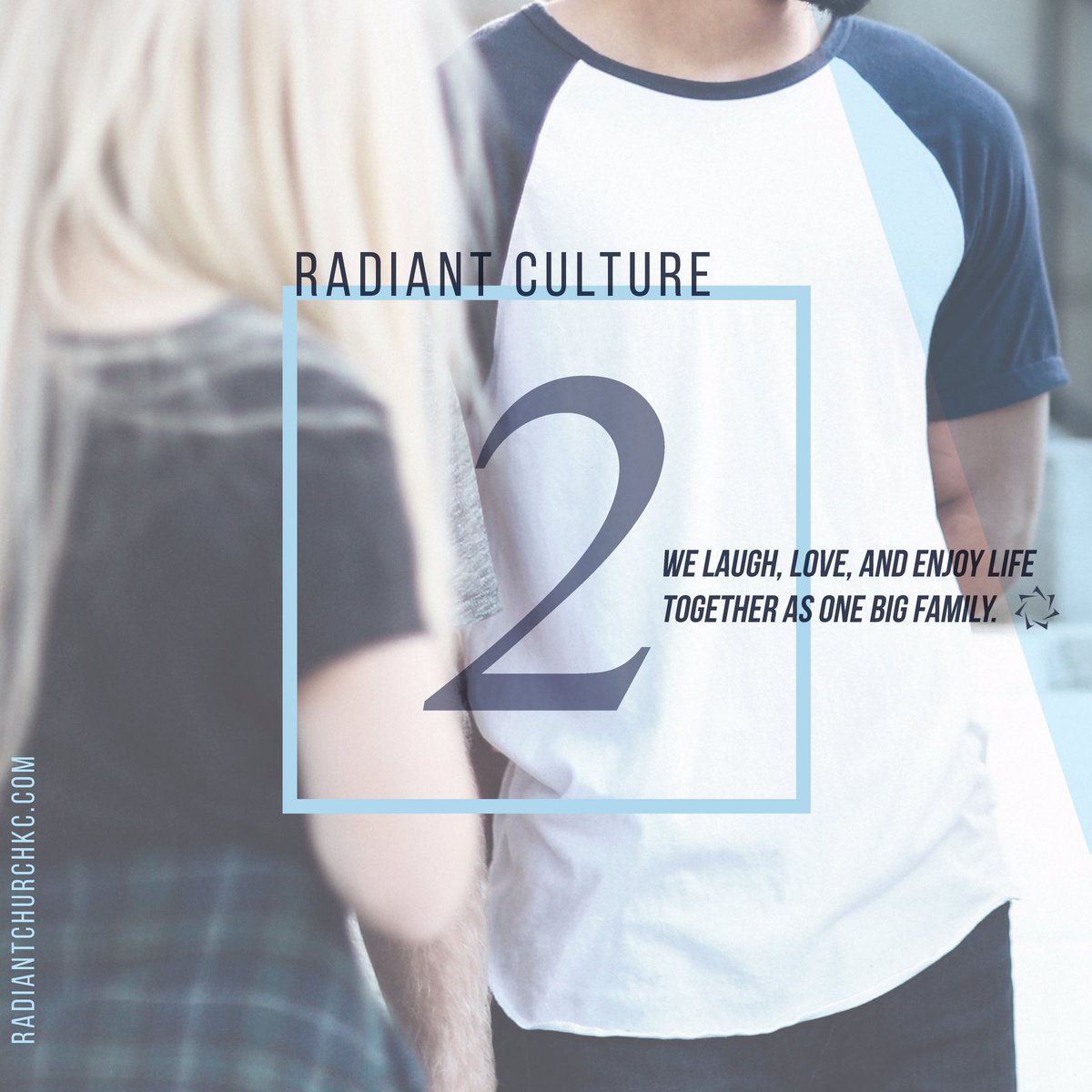 RadiantChurchKC's tweet photo. We laugh, love, and enjoy life together as one big family. That's Radiant Culture. Matthew 22:39 #RadKC https://t.co/B7tzrdeICH