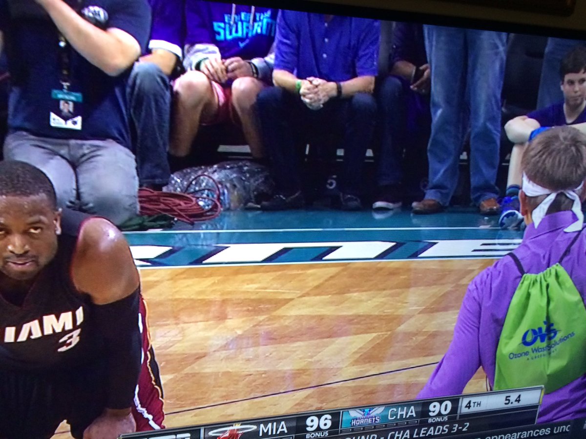 sluggahjells's tweet image. The new show for the NBA Playoffs: "Dwayne Wade and the Hornets hackler."