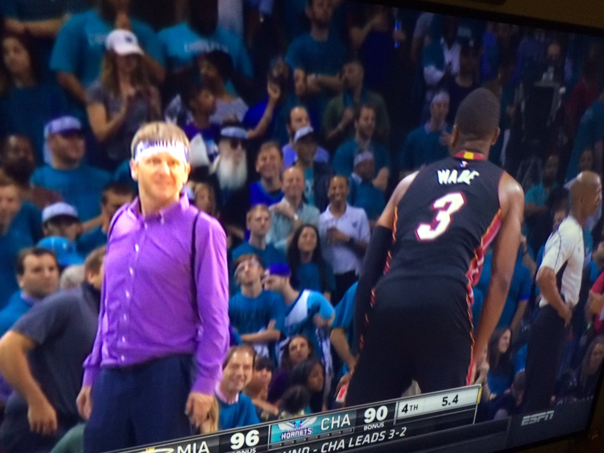 sluggahjells's tweet image. The new show for the NBA Playoffs: "Dwayne Wade and the Hornets hackler."