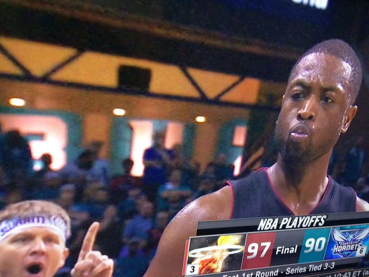 sluggahjells's tweet image. The new show for the NBA Playoffs: "Dwayne Wade and the Hornets hackler."