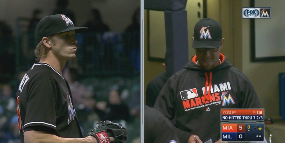 NO-NO FLIRT: Marlins lose no-hitter bid versus Brewers. Fish win 6th straight game overall bit.ly/1Tb8Oes?utm_me… https://t.co/CJubfMXkqC