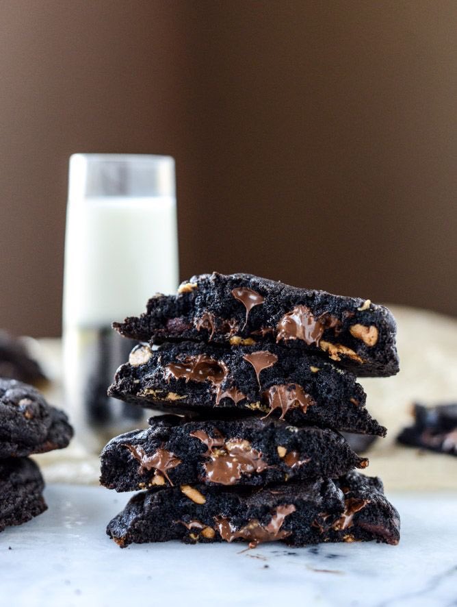 taeyeon and double dark chocolate peanut butter cookies