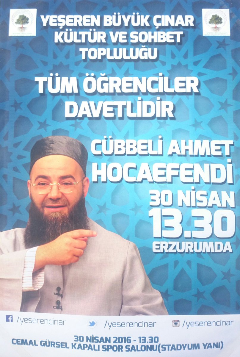 yeserencinar's tweet photo. #cübbeliahmethoca #erzurum https://t.co/rlqW8ONGFf
