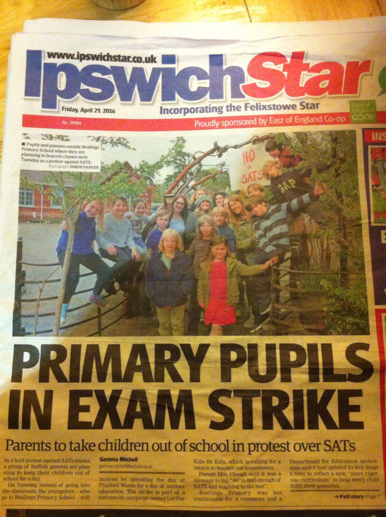 Tens of thousands have had enough of punitive tests made for benefit of politicians, not children.