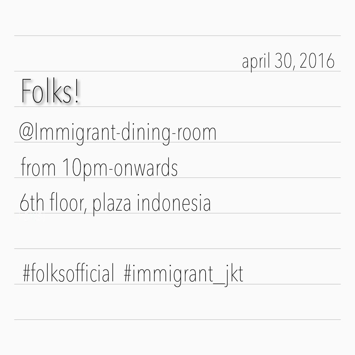 Tonight <a href="/IMMIGRANT_jkt/">IMMIGRANT JAKARTA</a> ...come and join us