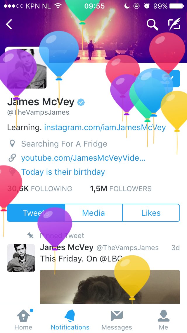 InvisiblePanicx's tweet photo. @TheVampsJames the balloons are always so much fun :D 🎈🎈
Happy happy happy birthday!! I hope you have a great day xx https://t.co/2kIphkgKzt