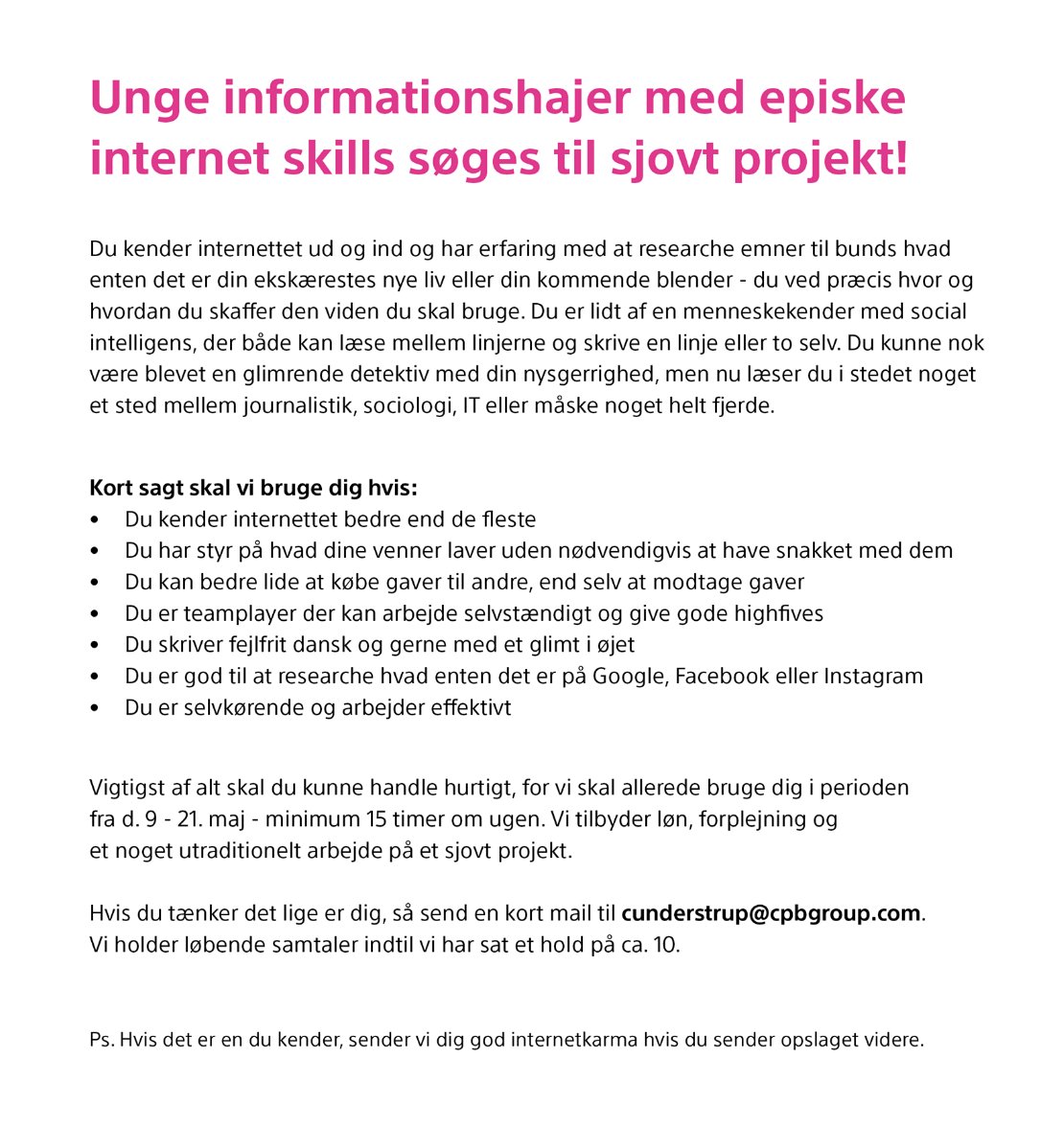 Hvor finder vi dygtige folk der kan google sig til lidt af hvert og skrive en linje eller to?
#twitterhjerne