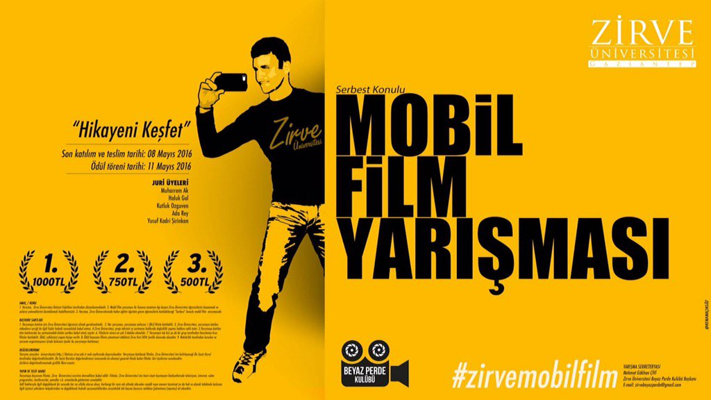 Filminizi #zirvemobilfilm hashtagiyle YouTube'a yüklemenizi yeterli. Artık geri sayım başladı son 8 gün!