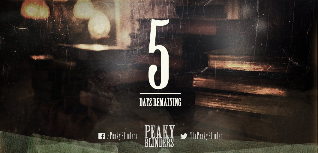ThePeakyBlinder's tweet photo. #PeakyFix coming your way in FIVE DAYS! #PeakyBlinders https://t.co/bvwpnuU5Yl