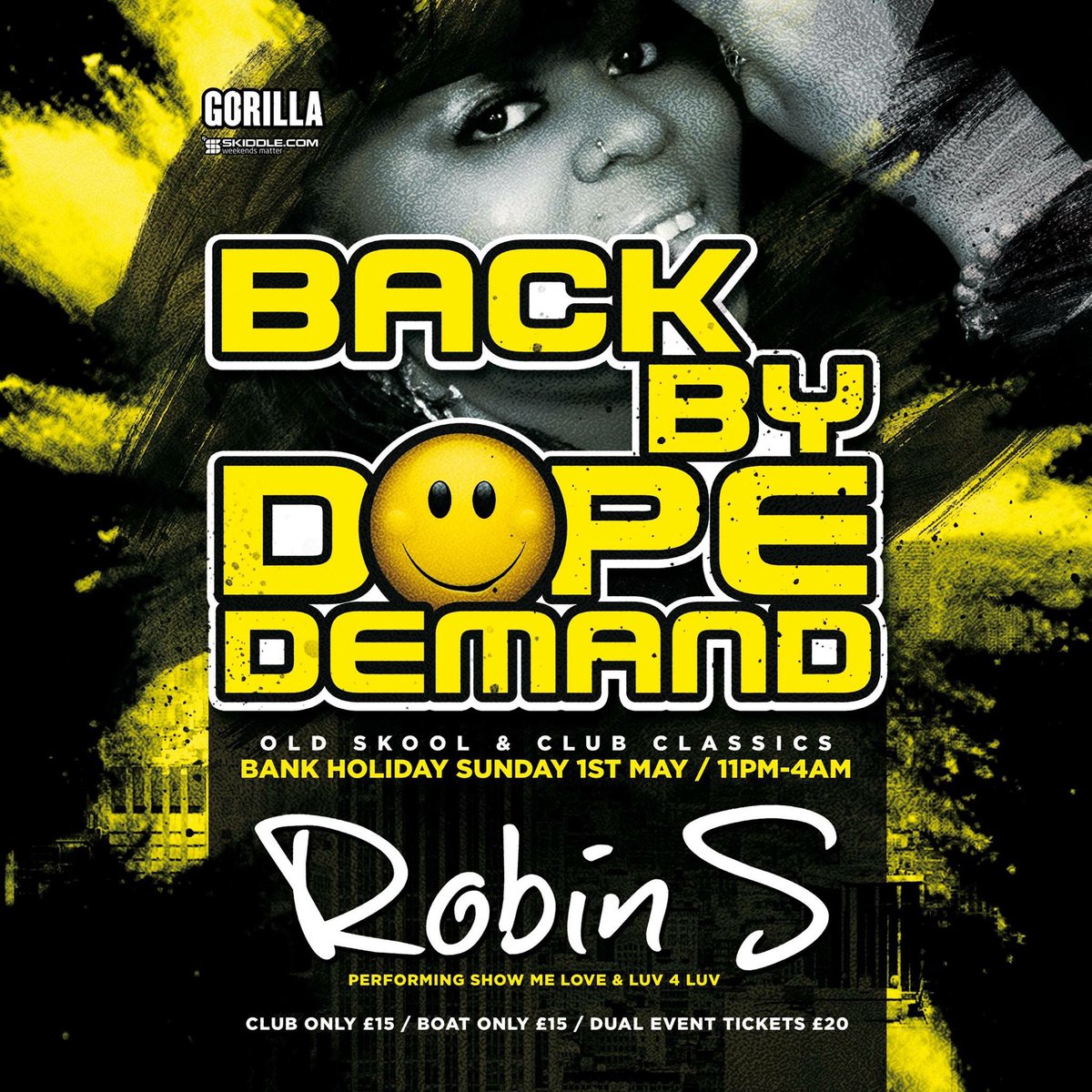 Tomorrow at <a href="/thisisgorilla/">GORILLA</a> @TheReal_Robin_S <a href="/stu_allan/">Stu Allan</a> <a href="/RickJonesDJ/">Rick Jones</a> <a href="/DJLeeDrake/">DJ Lee Drake</a> <a href="/djmarkxtc/">Mark XTC</a> <a href="/buttyandrecca/">Butty & Recca</a> <a href="/skiddle/">Skiddle</a>